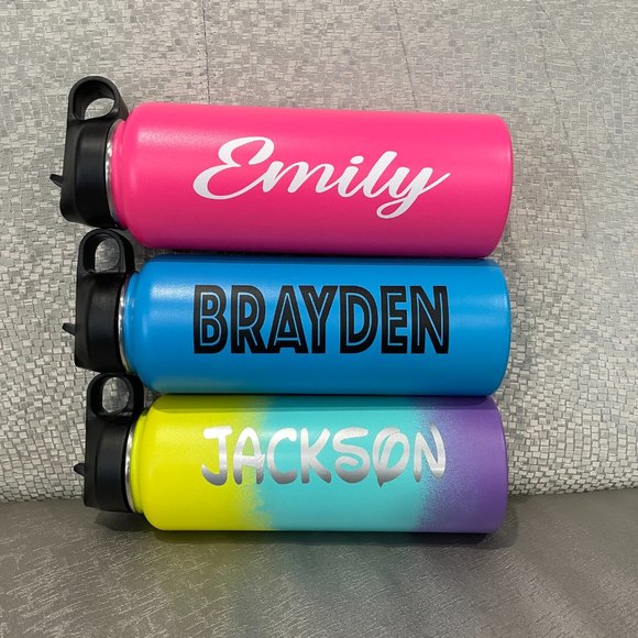 Personalized Insulated Water Bottle, 40 oz assorted colors , High quality, straw - Picture 7 of 14
